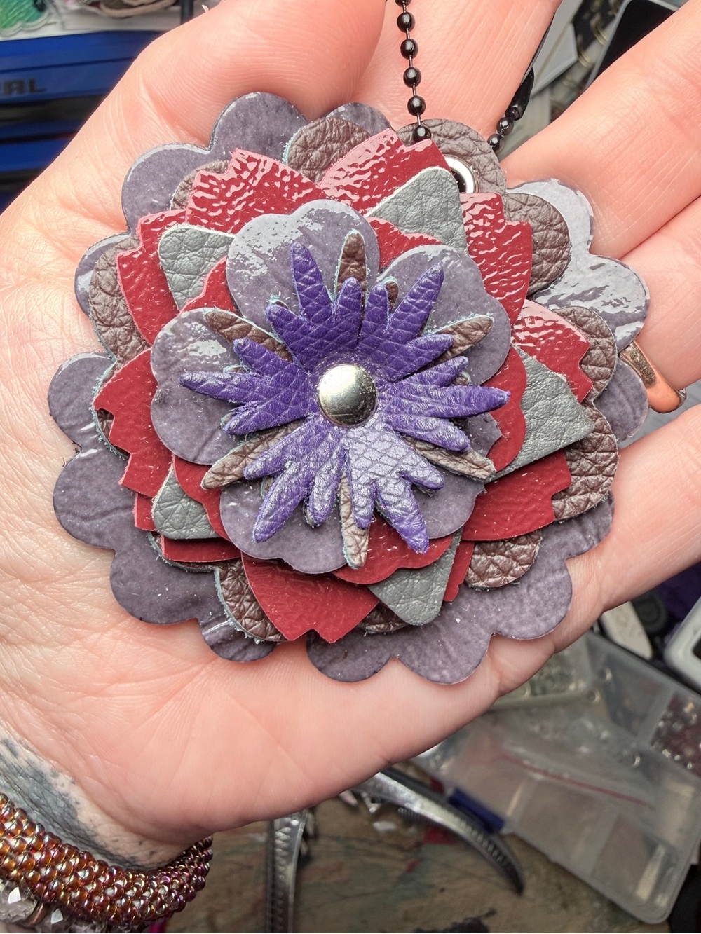 Handmade Floral Bag Charm 💜🩷